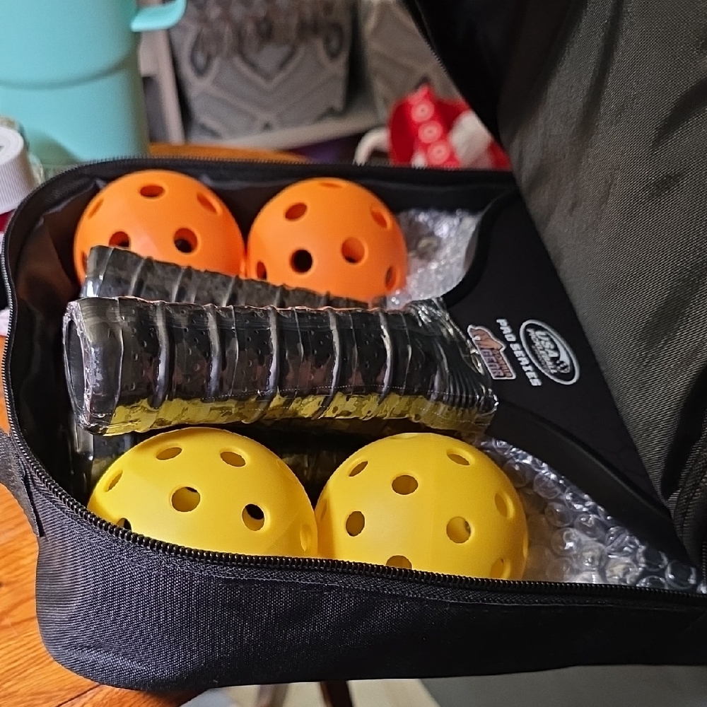 Pickleball Ball Set with Carry Case - Yellow & Orange Gorilla Gearv 9 Piece Set